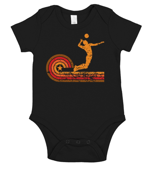 Retro Style Volleyball Player Vintage Short Sleeve Baby One-Piece