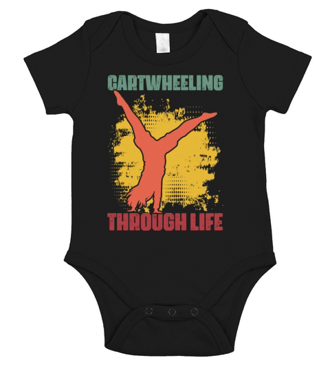 Retro Vintage Cartwheel Gymnastics Lover For A Short Sleeve Baby One-Piece