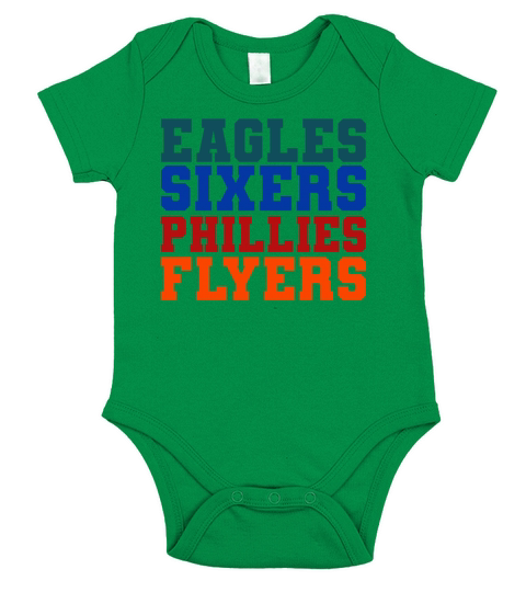 Retro Vintage Eagles Sixers Phillies Flyers Short Sleeve Baby One-Piece