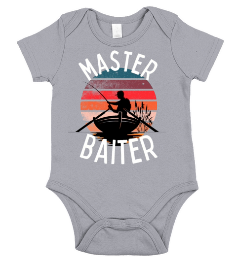 Retro Vintage MasterBaiter Fishing Short Sleeve Baby One-Piece