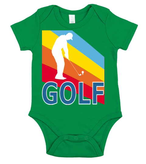 Retro Vintage Style Golf Player Sports Game Short Sleeve Baby One-Piece