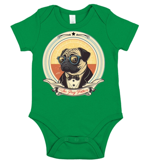 The Pug Father vintage Short Sleeve Baby One-Piece