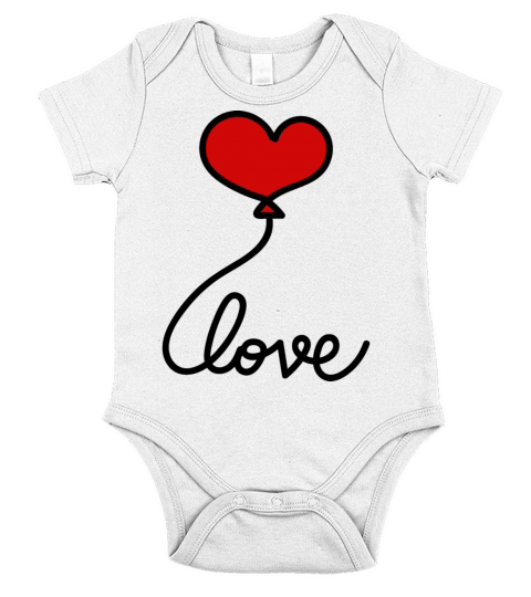 Valentine Day Love Heart Doodle Graphic Art Short Sleeve Baby One-Piece