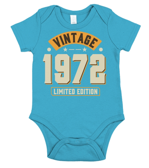 Vintage 1972 50th Birthday Fiftieth Gift Short Sleeve Baby One-Piece