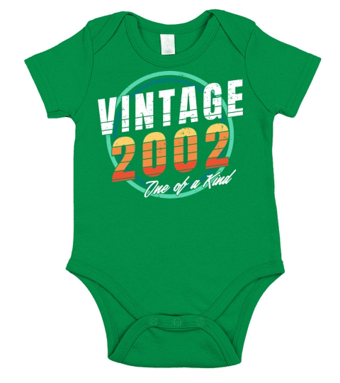 Vintage 2002 Shirt for Men Women 21 Year Old 21st Short Sleeve Baby One-Piece