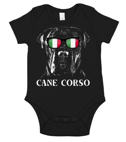 Vintage Cane Corso Italiano Dog Italy Flag Short Sleeve Baby One-Piece