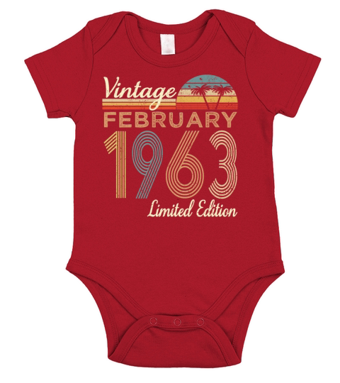 Vintage FEBRUARY 1963 Limited Edition Short Sleeve Baby One-Piece