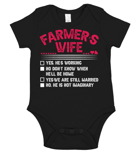 Womens Farmer s Wife Checklist funny saying gift Short Sleeve Baby One-Piece