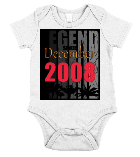 Year of construction 2008 December born gift idea Short Sleeve Baby One-Piece