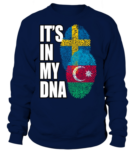 Azerbaijani And Swedish Mix Heritage DNA Flag Sweatshirt Unisex