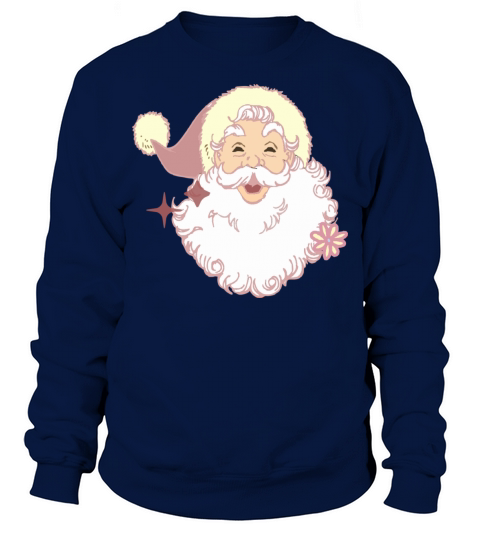 Merry Christmas Cute retro vintage pink Santa Claus Sweatshirt Unisex