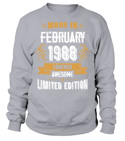 February 1988 Vintage Birthday Present Sweatshirt Unisex