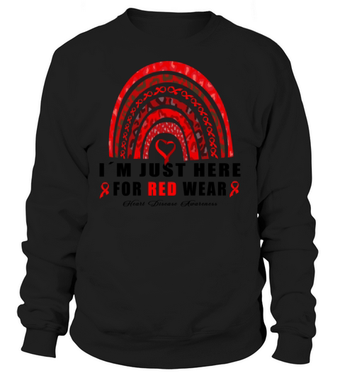 Rainbow Red Ribbon Heart Disease Sweatshirt Unisex