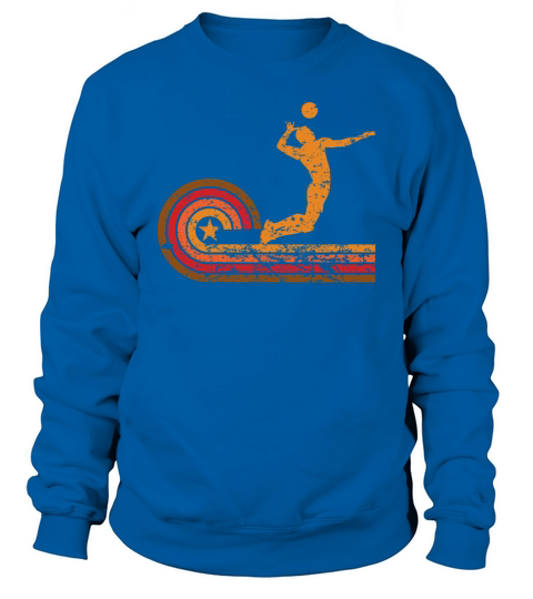 Retro Style Volleyball Player Vintage Sweatshirt Unisex