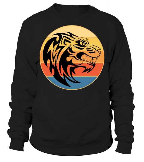 Tiger Big Cat Vintage Retro Sunset Sweatshirt Unisex