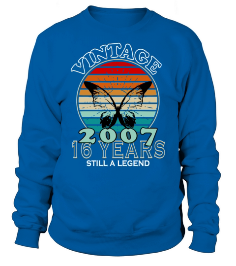 Vintage 16th Birthday 2007 Sports Gift Sweatshirt Unisex