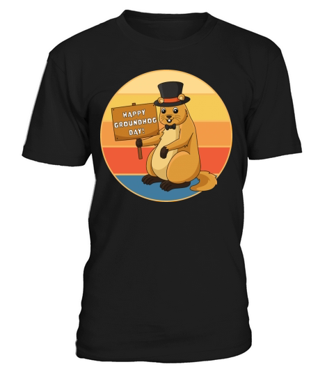 Cute Groundhog Retro Sunset Vintage Animal Lover T-Shirt Unisex