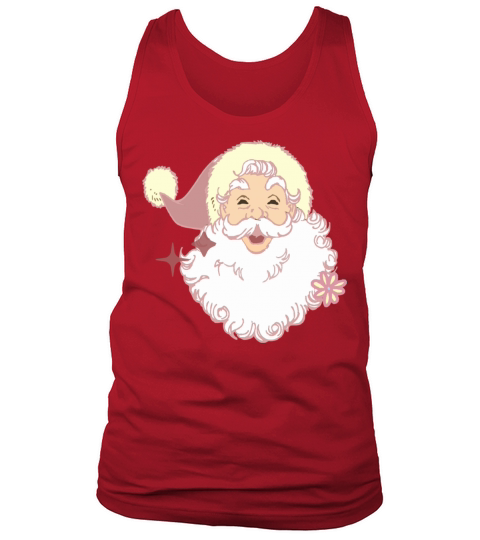 Merry Christmas Cute retro vintage pink Santa Claus Tank Top Unisex