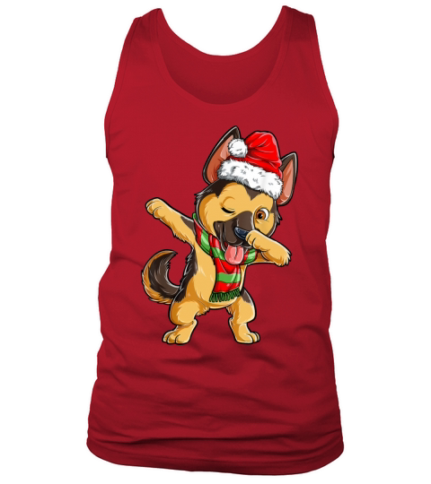 Dabbing German Shepherd Santa Christmas Gifts Kids Tank Top Unisex