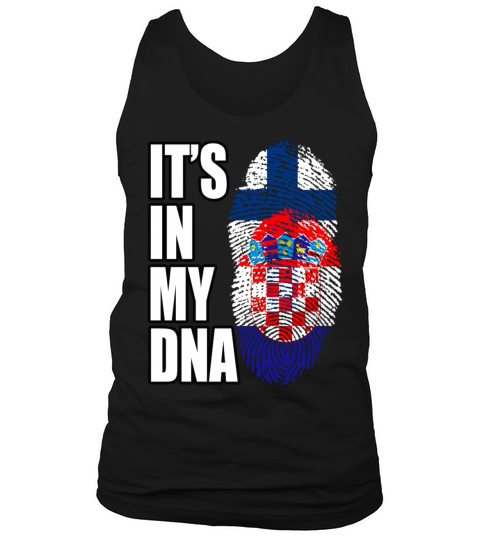 Finland And Croatian Mix Heritage DNA Flag Tank Top Unisex