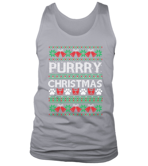 Purrry Christmas ugly sweater Tank Top Unisex