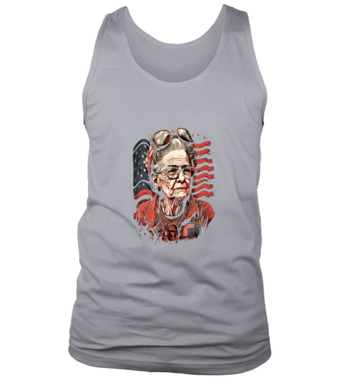 Retired Military Vintage Veteran American Mom Tank Top Unisex