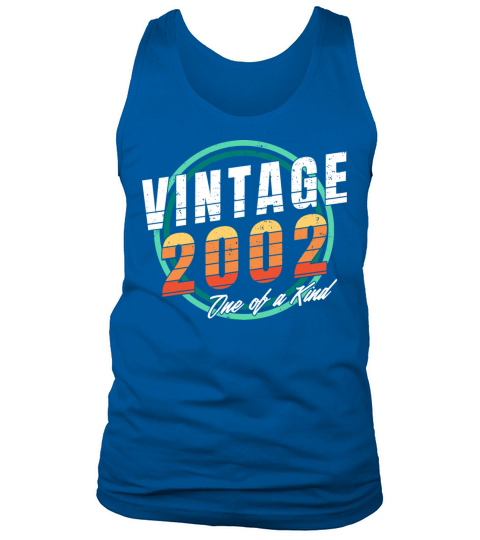 Vintage 2002 Shirt for Men Women 21 Year Old 21st Tank Top Unisex