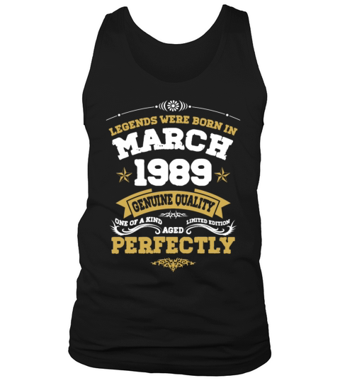 Vintage Aged To Perfection March 1989 Tank Top Unisex