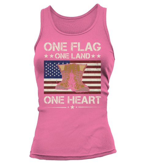 America One Flag One Land One Heart Army Veteran Tank top Woman