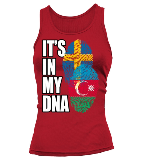 Azerbaijani And Swedish Mix Heritage DNA Flag Tank top Woman