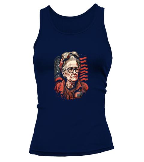 Retired Military Vintage Veteran American Mom Tank top Woman