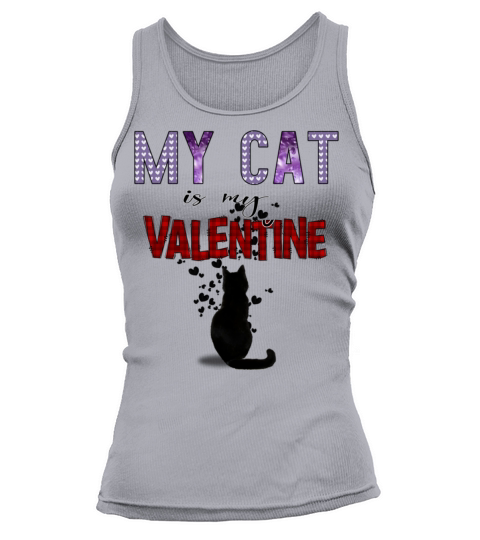 Romantic Valentine Cat With Colorful Quote Tank top Woman