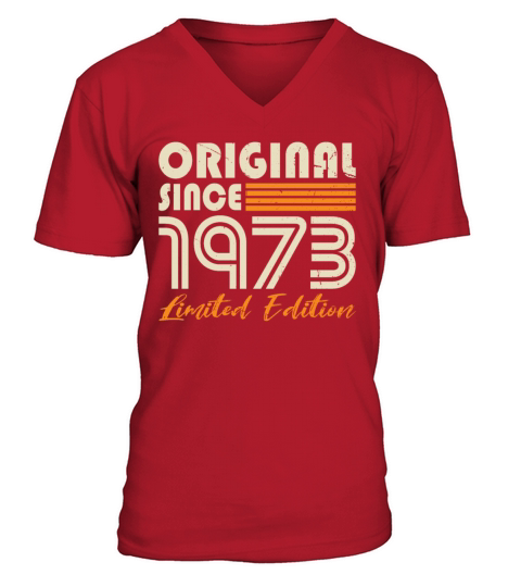 50th birthday vintage 1973 original since 1973 V-Neck T-shirt