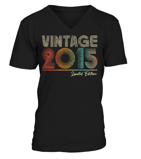 8 Years Old Vintage 2015 8th Birthday Gifts V-Neck T-shirt