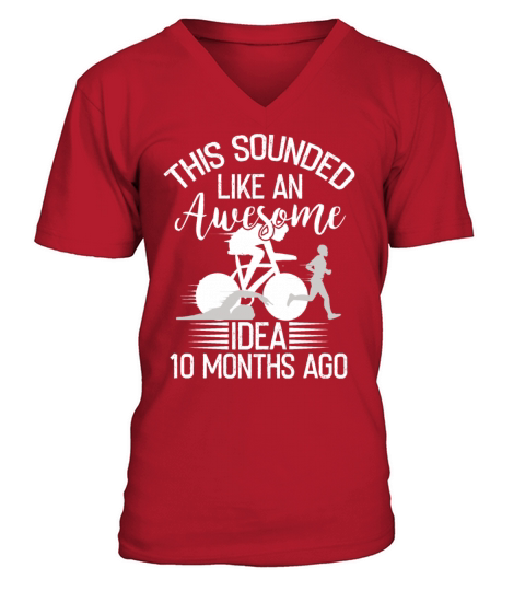 Awesome Idea 10 Months Ago Triathlon V-Neck T-shirt