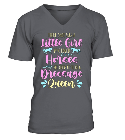 Dressage There Once Was A Little Girl Horse Riding V-Neck T-shirt