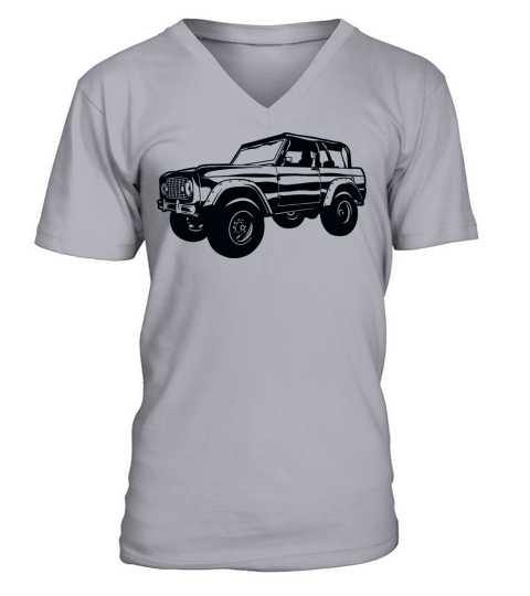 ford bronco drawing vintage symbol V-Neck T-shirt