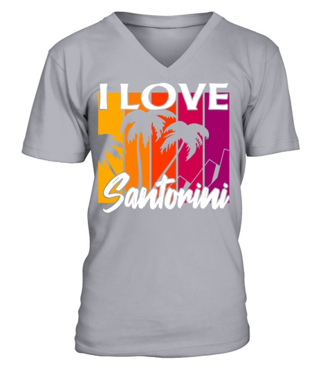I love Santorini V-Neck T-shirt