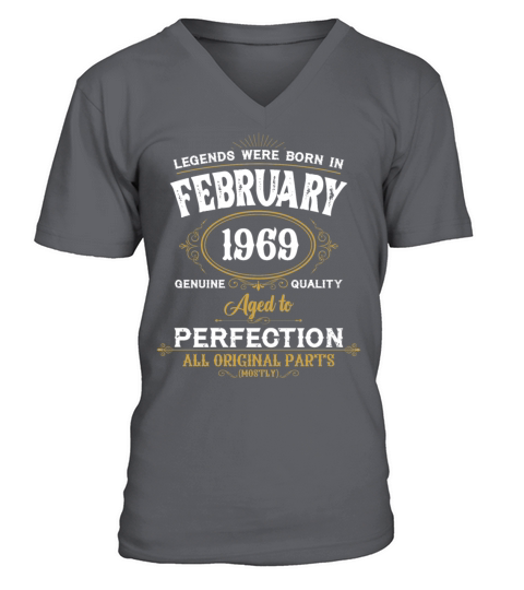 Legends Were Born In February 1969 V-Neck T-shirt