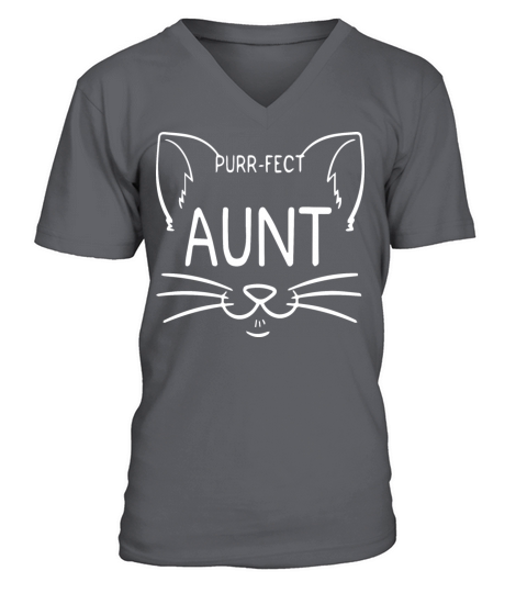 Purr-fect Aunt Funny Cat Lover gift idea For Aunts V-Neck T-shirt