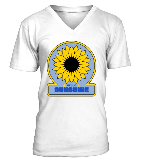 Retro Hello Sunshine Fitted V Neck T Shirt V-Neck T-shirt