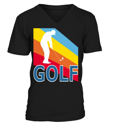 Retro Vintage Style Golf Player Sports Game V-Neck T-shirt
