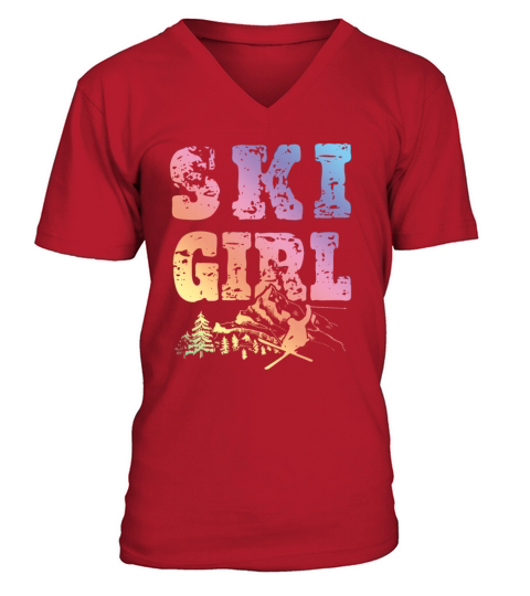 Ski Girl V-Neck T-shirt