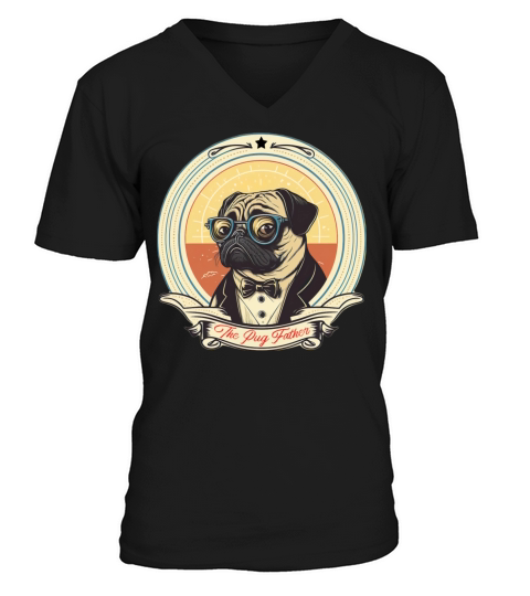 The Pug Father vintage V-Neck T-shirt