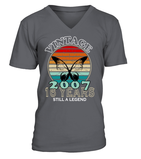 Vintage 16th Birthday 2007 Sports Gift V-Neck T-shirt