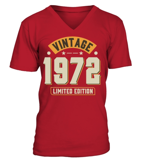 Vintage 1972 50th Birthday Fiftieth Gift V-Neck T-shirt