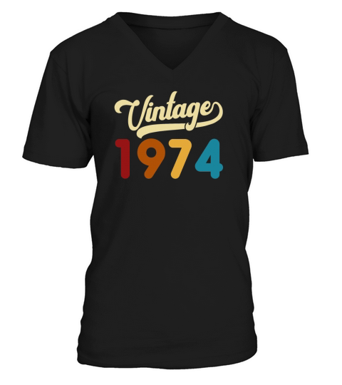 Vintage 1974 Limited Edition 47th Birthday Gift V-Neck T-shirt