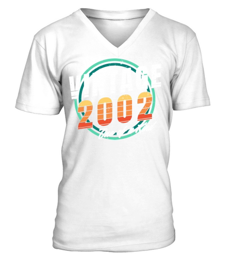 Vintage 2002 Shirt for Men Women 21 Year Old 21st V-Neck T-shirt