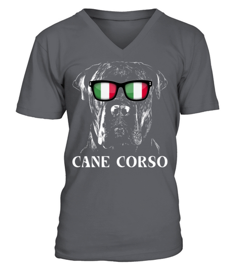 Vintage Cane Corso Italiano Dog Italy Flag V-Neck T-shirt