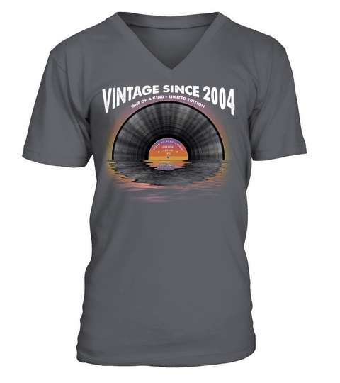 Vintage since 2004 Retro Disco Music Vintage V-Neck T-shirt